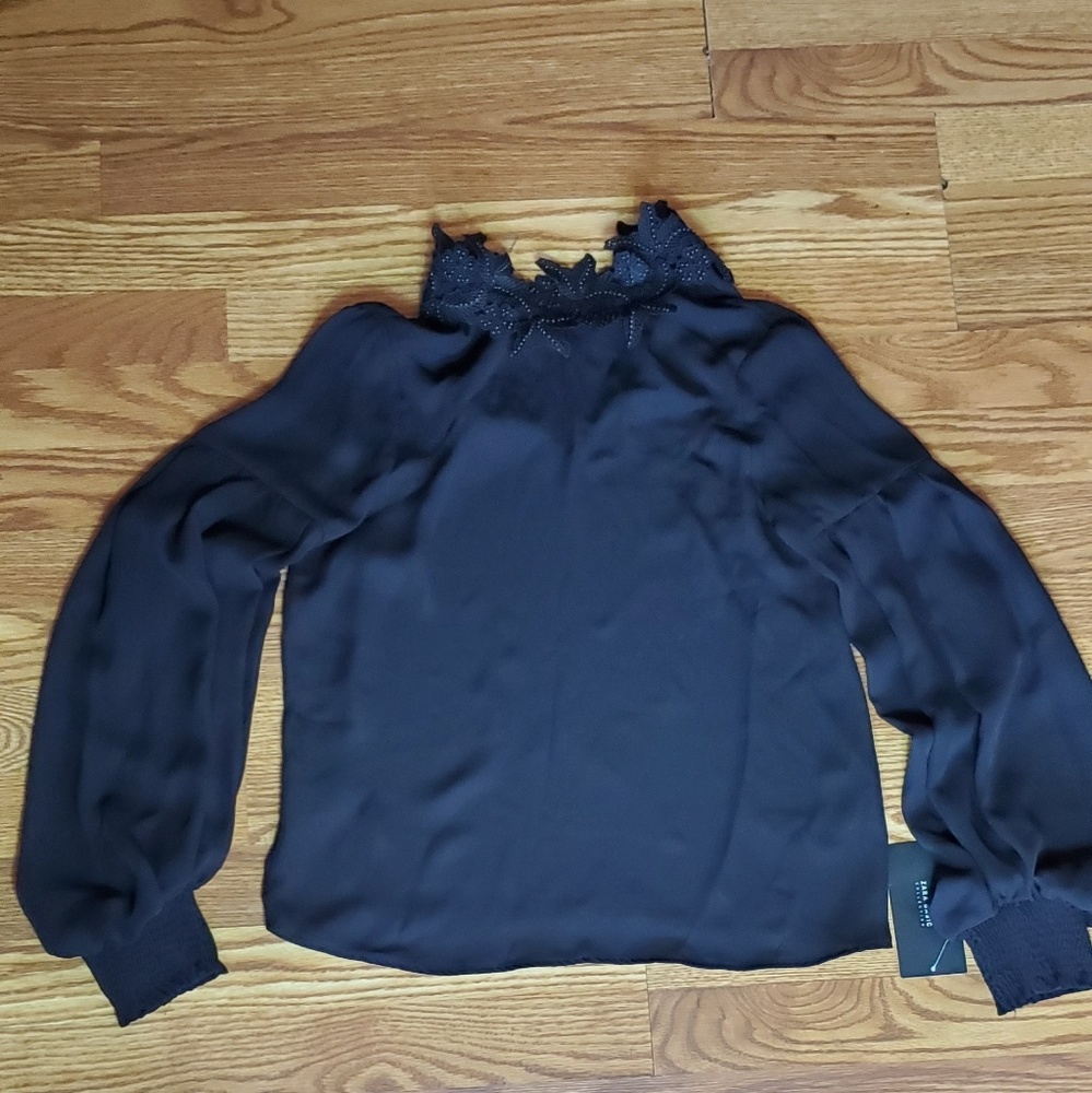 Zara Black Blouse Sz Small